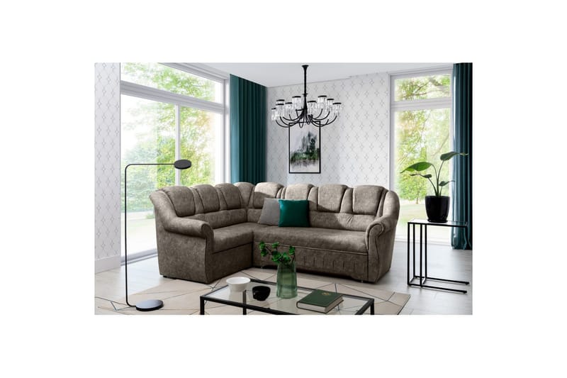 Kulmasohva Eltap Lord II 243x195x112 cm - Dora 22, Ruskea, Vasen - Huonekalut - Sohva - Vuodesohva
