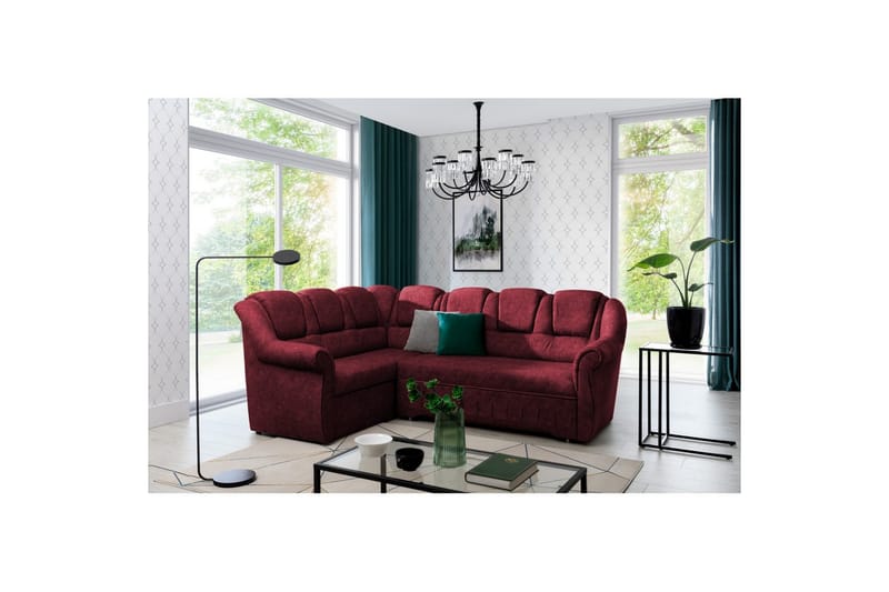 Kulmasohva Eltap Lord II 243x195x112 cm - Dora 63, Punainen, Vasen - Huonekalut - Sohva - Vuodesohva