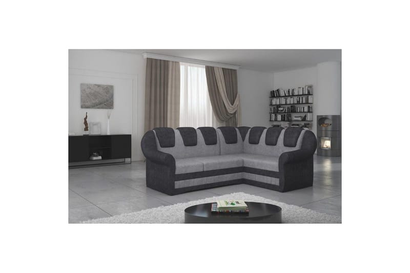 Kulmasohva Eltap Lord II 243x195x112 cm - Dora 90, Dora 96, harmaa, musta, Oikea - Huonekalut - Sohva - Vuodesohva