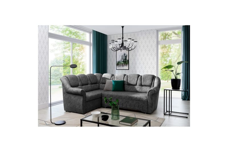 Kulmasohva Eltap Lord II 243x195x112 cm - Dora 90, harmaa, Vasen - Huonekalut - Sohva - Vuodesohva