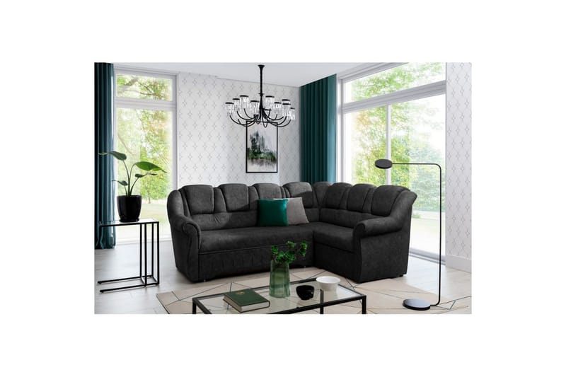 Kulmasohva Eltap Lord II 243x195x112 cm - Dora 95, tummanharmaa, Oikea - Huonekalut - Sohva - Vuodesohva