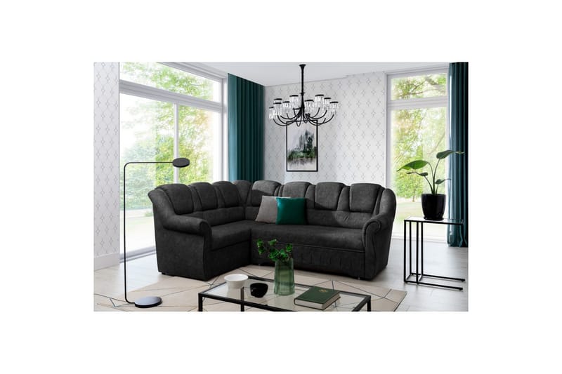 Kulmasohva Eltap Lord II 243x195x112 cm - Dora 95, tummanharmaa, Vasen - Huonekalut - Sohva - Vuodesohva