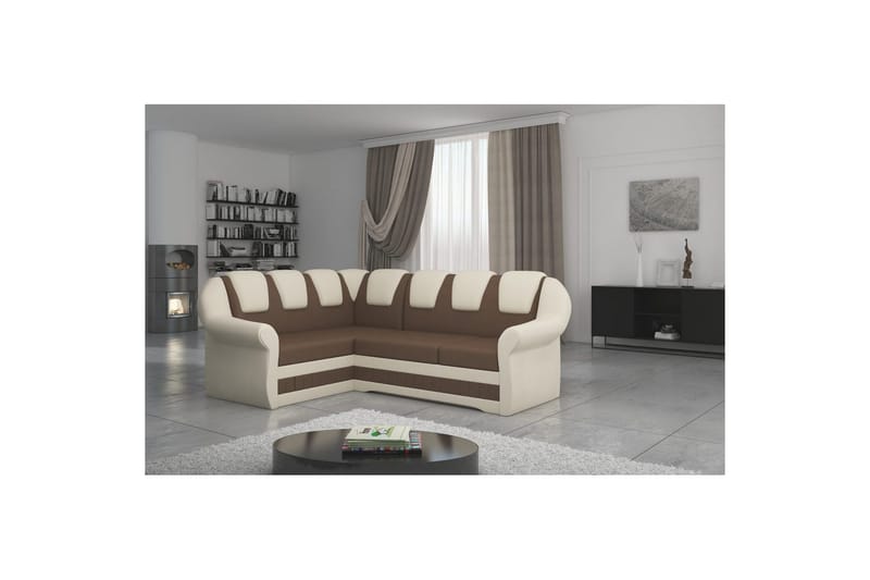 Kulmasohva Eltap Lord II 243x195x112 cm - Soft 15, Soft 33, Ruskea, Beige, Vasen - Huonekalut - Sohva - Vuodesohva