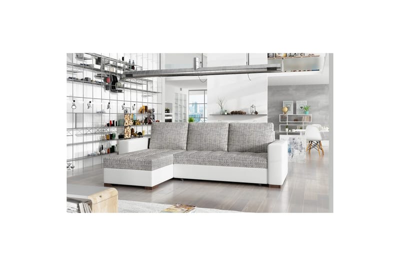 Kulmasohva Eltap Newark 237x150x90 cm, Berlin 01, Soft 17, Harmaa, Valkoinen