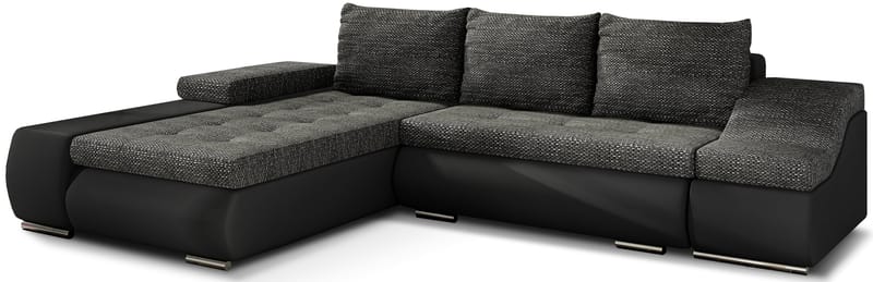 Kulmasohva Eltap Ontario 295x200x82 cm, Berlin 02, Soft 11, Musta, Vasen
