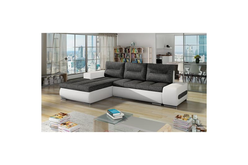 Kulmasohva Eltap Ottavio 275x180x85 cm - Berlin 02, Soft 17, Musta, Valkoinen, Vasen - Huonekalut - Sohva - Vuodesohva