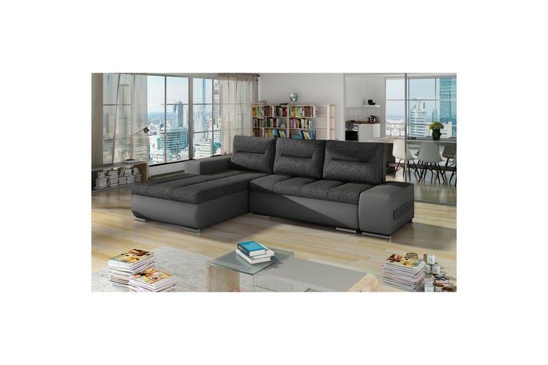 Kulmasohva Eltap Ottavio 275x180x85 cm - Inari 96, Soft 29, Tummanharmaa, Harmaa, Vasen - Huonekalut - Sohva - Vuodesohva