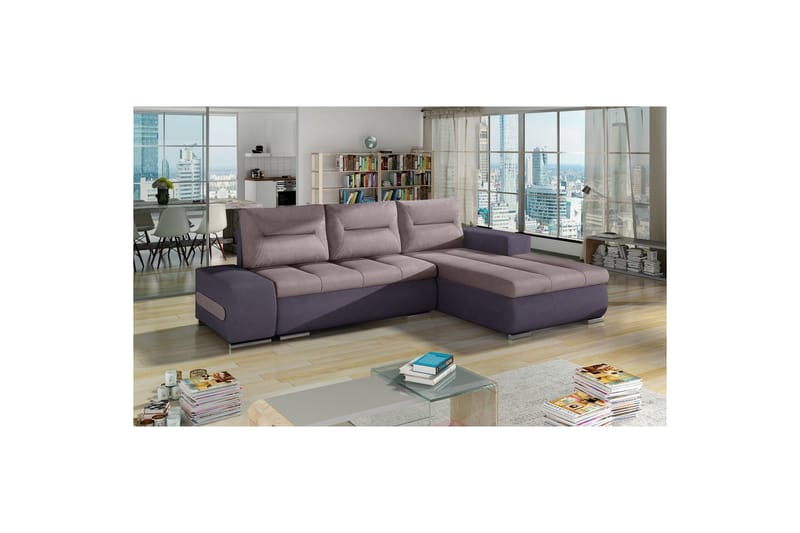 Kulmasohva Eltap Ottavio 275x180x85 cm - Soro 61, Soro 65, Vaaleanpunainen, Purppura, Oikea - Huonekalut - Sohva - Vuodesohva