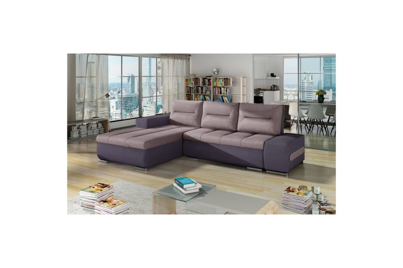 Kulmasohva Eltap Ottavio 275x180x85 cm - Soro 61, Soro 65, Vaaleanpunainen, Purppura, Vasen - Huonekalut - Sohva - Vuodesohva