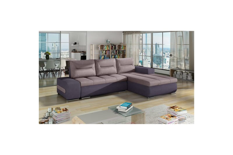 Kulmasohva Eltap Ottavio 275x180x85 cm, Soro 61, Soro 65, Vaaleanpunainen, Purppura, Oikea