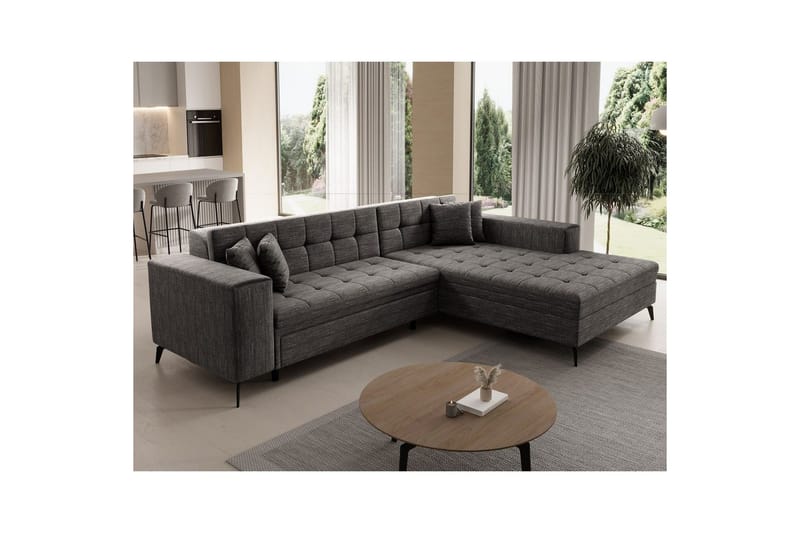 Kulmasohva Eltap Solange 292x196x84 cm - Berlin 01, Harmaa, Oikea - Huonekalut - Sohva - Vuodesohva