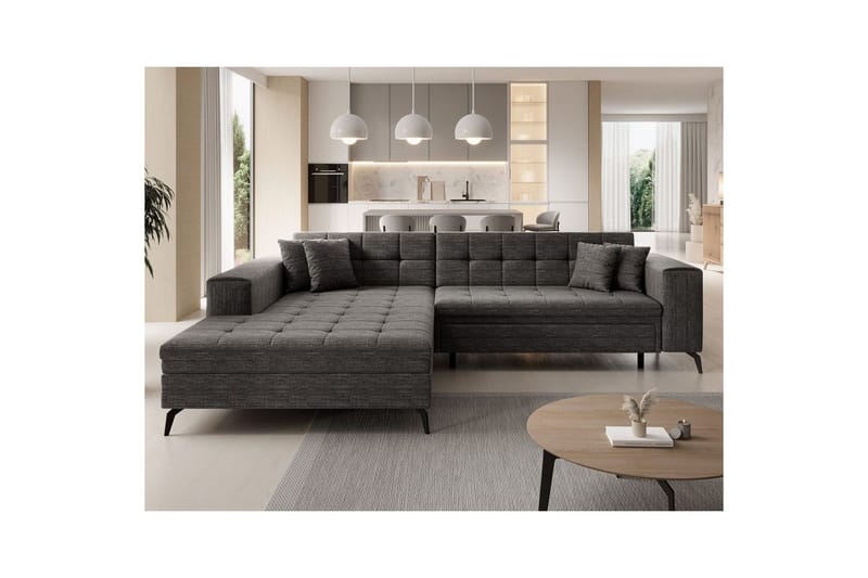 Kulmasohva Eltap Solange 292x196x84 cm - Berlin 01, Harmaa, Vasen - Huonekalut - Sohva - Vuodesohva