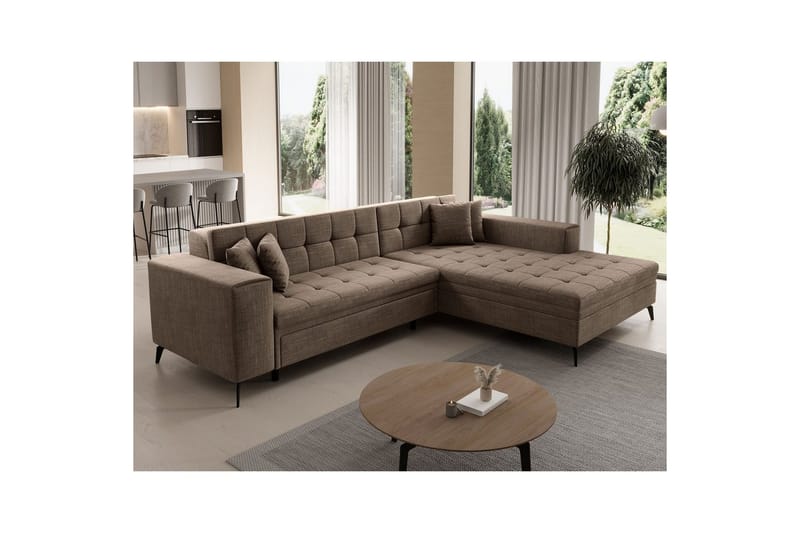 Kulmasohva Eltap Solange 292x196x84 cm - Berlin 03, Beige, Oikea - Huonekalut - Sohva - Vuodesohva