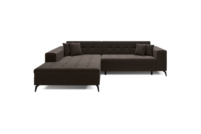 Kulmasohva Eltap Solange 292x196x84 cm - Mat Velvet 29, Tummanruskea, Vasen - Huonekalut - Sohva - Vuodesohva