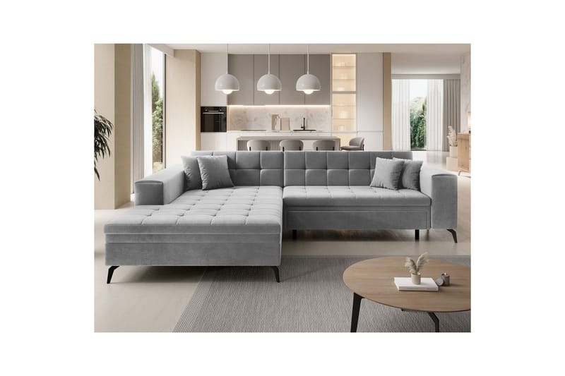 Kulmasohva Eltap Solange 292x196x84 cm - Monolith 84, Harmaa, Vasen - Huonekalut - Sohva - Vuodesohva