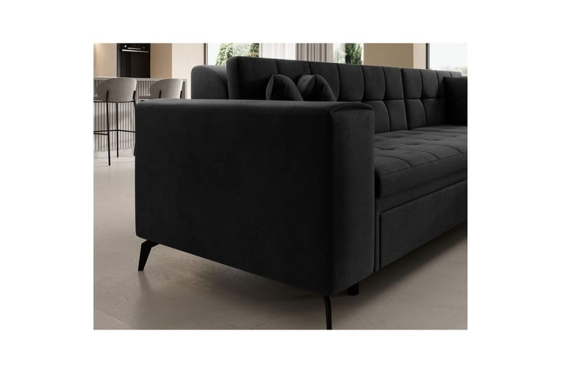 Kulmasohva Eltap Solange 292x196x84 cm - Monolith 97, Tummanharmaa, Oikea - Huonekalut - Sohva - Vuodesohva