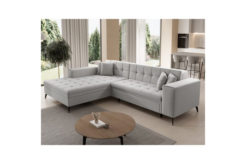Kulmasohva Eltap Solange 292x196x84 cm - Päällinen 02, Beige, Vasen - Huonekalut - Sohva - Vuodesohva