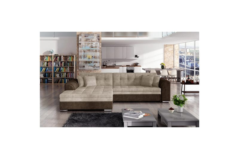 Kulmasohva Eltap Sorento 296x194x78 cm - Dora 22, Dora 28, Beige, Vasen - Huonekalut - Sohva - Vuodesohva