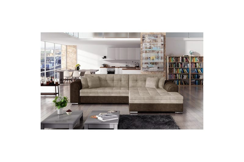 Kulmasohva Eltap Sorento 296x194x78 cm, Dora 28, Dora 22, Ruskea, Oikea