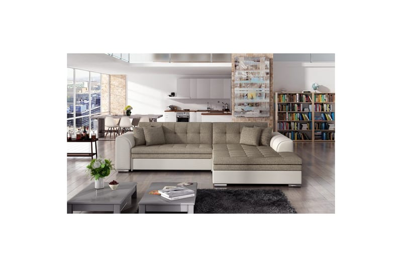 Kulmasohva Eltap Sorento 296x194x78 cm - Inari 23, Soft 33, Beige, Oikea - Huonekalut - Sohva - Vuodesohva