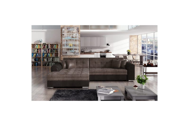 Kulmasohva Eltap Sorento 296x194x78 cm - Monolith 09, Monolith 29, Ruskea, Vasen - Huonekalut - Sohva - Vuodesohva