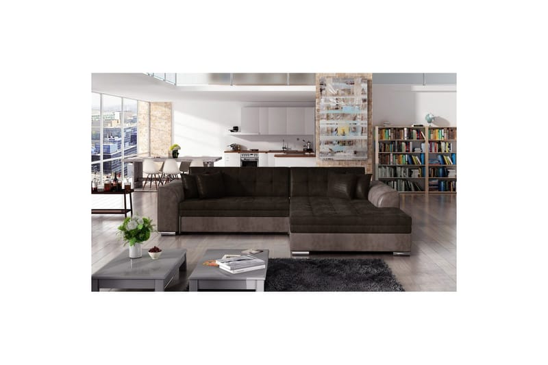 Kulmasohva Eltap Sorento 296x194x78 cm, Monolith 29, Monolith 09, Tummanruskea, Oikea