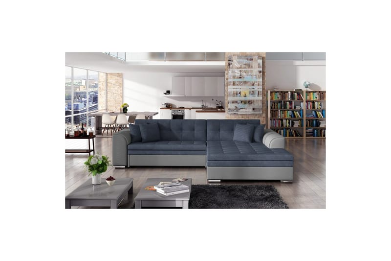 Kulmasohva Eltap Sorento 296x194x78 cm - Soro 76, Soft 29, Sininen, Oikea - Huonekalut - Sohva - Vuodesohva