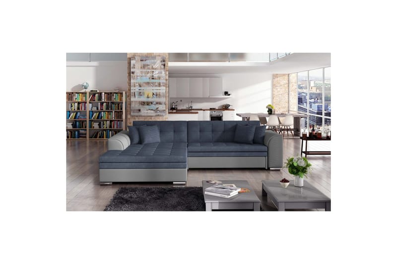 Kulmasohva Eltap Sorento 296x194x78 cm - Soro 76, Soft 29, Sininen, Vasen - Huonekalut - Sohva - Vuodesohva