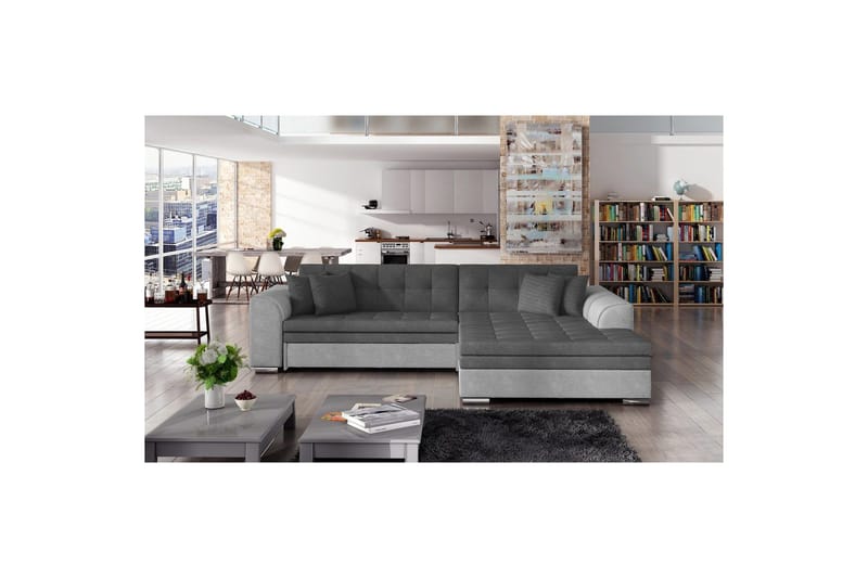 Kulmasohva Eltap Sorento 296x194x78 cm - Soro 93, Soro 83, Tummanharmaa, Oikea - Huonekalut - Sohva - Vuodesohva