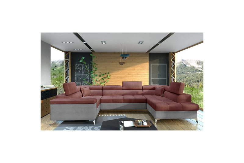 Kulmasohva Eltap Thiago 342x208x88 cm - Monolith 63, Monolith 84, Vaaleanpunainen, Oikea - Huonekalut - Sohva - Vuodesohva