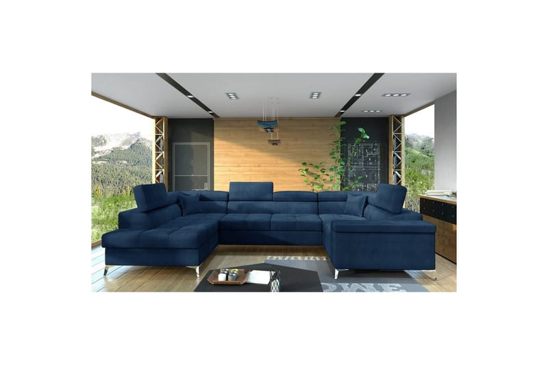 Kulmasohva Eltap Thiago 342x208x88 cm, Monolith 77, Sininen, Vasen