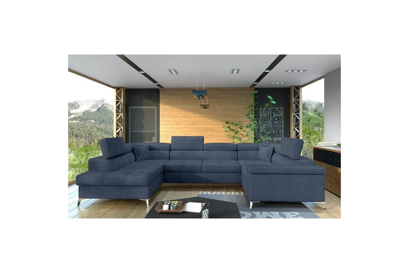 Kulmasohva Eltap Thiago 342x208x88 cm - Omega 86, Sininen, Vasen - Huonekalut - Sohva - Vuodesohva
