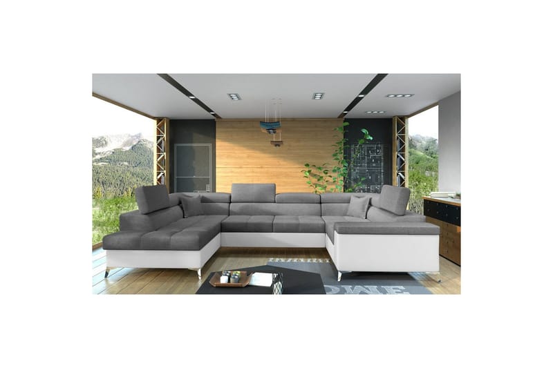 Kulmasohva Eltap Thiago 342x208x88 cm - Sawana 05, Soft 17, Harmaa, Vasen - Huonekalut - Sohva - Vuodesohva