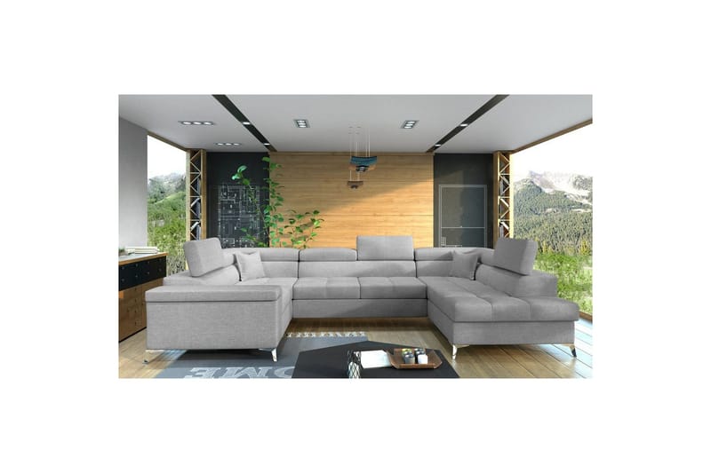 Kulmasohva Eltap Thiago 342x208x88 cm - Sawana 21, Harmaa, Oikea - Huonekalut - Sohva - Vuodesohva