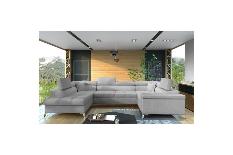 Kulmasohva Eltap Thiago 342x208x88 cm - Sawana 21, Harmaa, Vasen - Huonekalut - Sohva - Vuodesohva