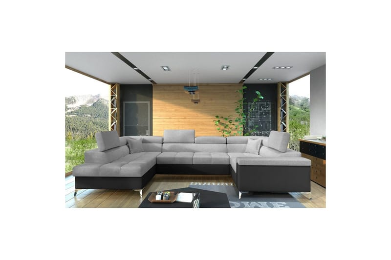 Kulmasohva Eltap Thiago 342x208x88 cm - Sawana 21, Soft 11, Harmaa, Vasen - Huonekalut - Sohva - Vuodesohva