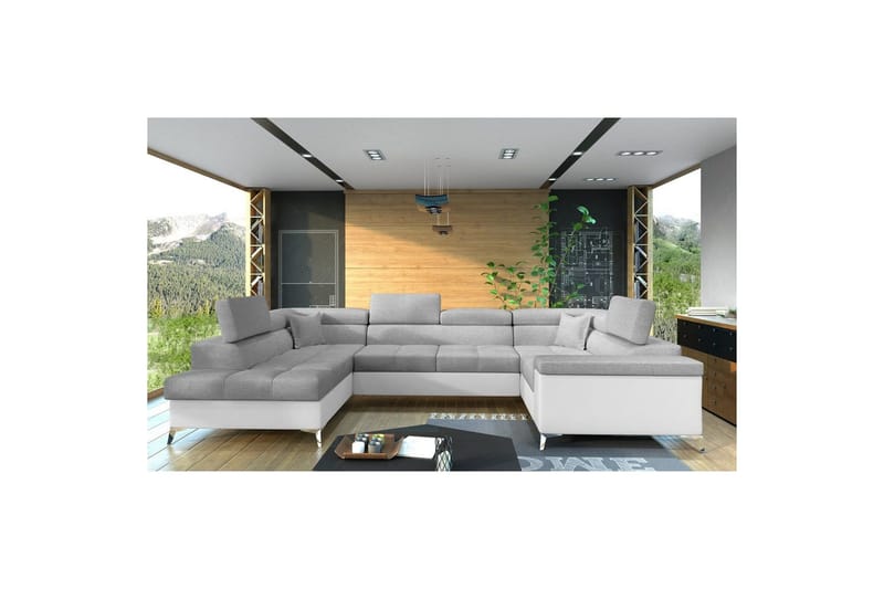 Kulmasohva Eltap Thiago 342x208x88 cm - Sawana 21, Soft 17, Harmaa, Vasen - Huonekalut - Sohva - Vuodesohva