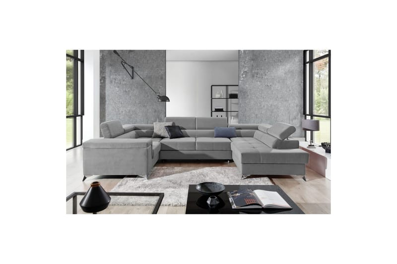 Kulmasohva Eltap Thiago 342x208x88 cm - Paros 05, harmaa, Oikea - Huonekalut - Sohva - Vuodesohva