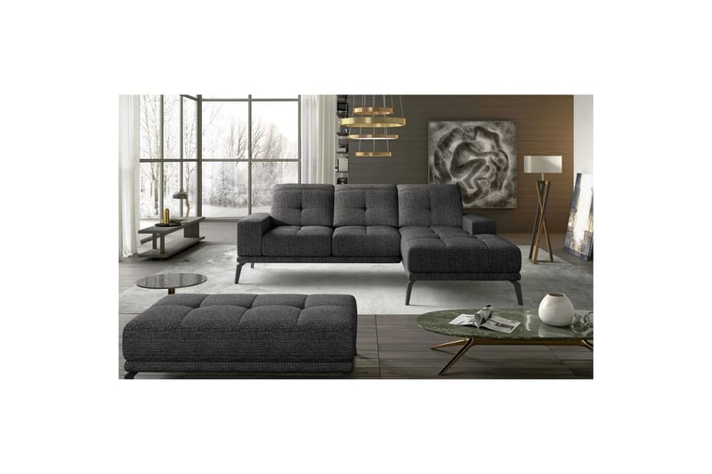 Kulmasohva Eltap Torrense 265x175x98 cm - Berlin 02, Musta, Oikea - Huonekalut - Sohva - Vuodesohva