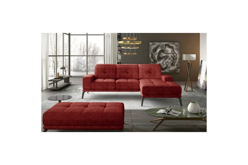 Kulmasohva Eltap Torrense 265x175x98 cm - Dora 63, Punainen, Oikea - Huonekalut - Sohva - Vuodesohva