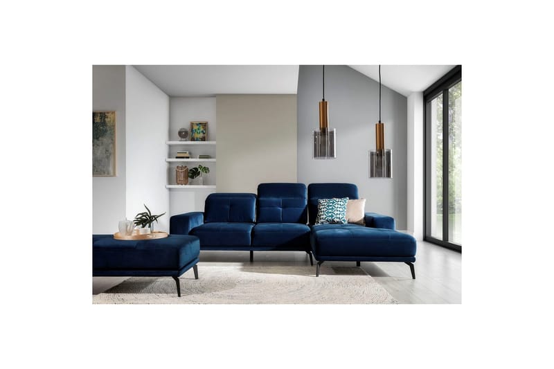Kulmasohva Eltap Torrense 265x175x98 cm - Monolith 77, Sininen, Oikea - Huonekalut - Sohva - Vuodesohva