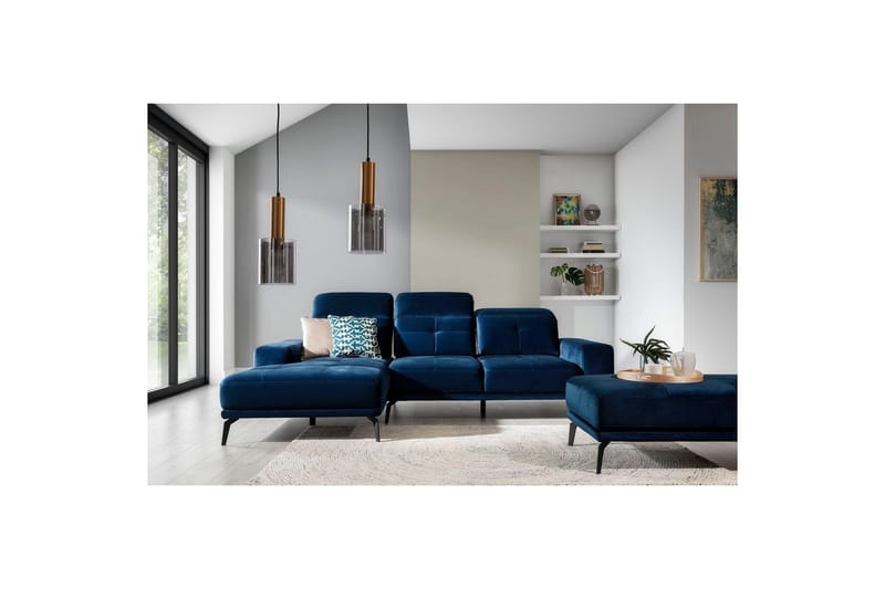 Kulmasohva Eltap Torrense 265x175x98 cm - Monolith 77, Sininen, Vasen - Huonekalut - Sohva - Vuodesohva