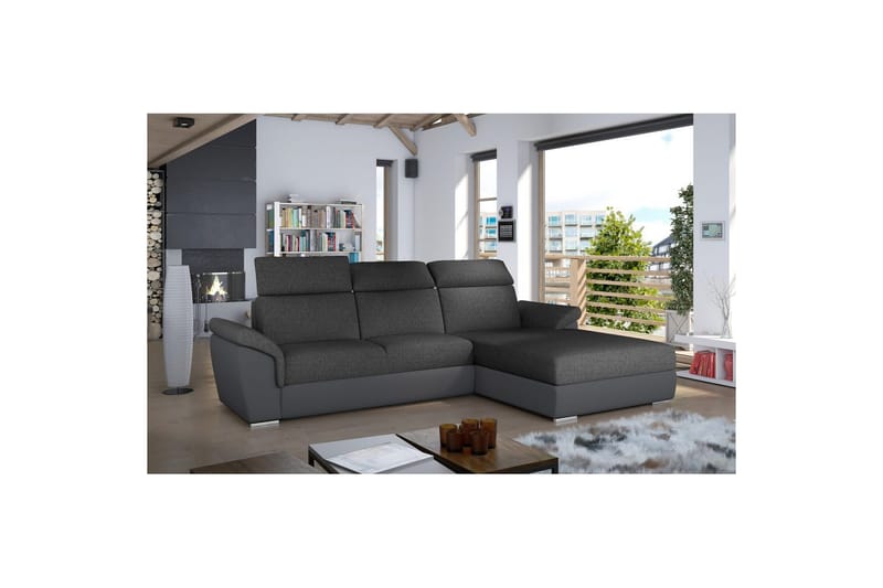 Kulmasohva Eltap Trevisco 272x216x100 cm - Inari 96, Soft 29, Tummanharmaa, Oikea - Huonekalut - Sohva - Vuodesohva