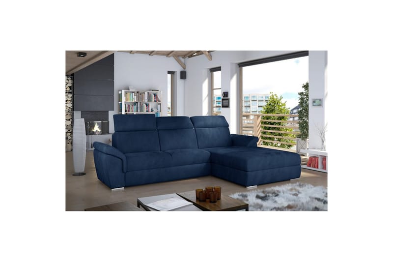 Kulmasohva Eltap Trevisco 272x216x100 cm - Kronos 09, Tummansininen, Oikea - Huonekalut - Sohva - Vuodesohva