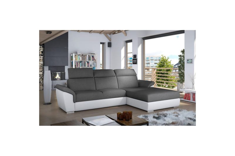 Kulmasohva Eltap Trevisco 272x216x100 cm - Sawana 05, Soft 17, Tummanharmaa, Oikea - Huonekalut - Sohva - Vuodesohva