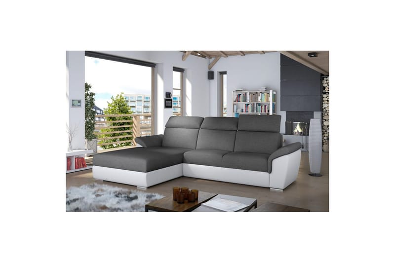 Kulmasohva Eltap Trevisco 272x216x100 cm - Sawana 05, Soft 17, Tummanharmaa, Vasen - Huonekalut - Sohva - Vuodesohva