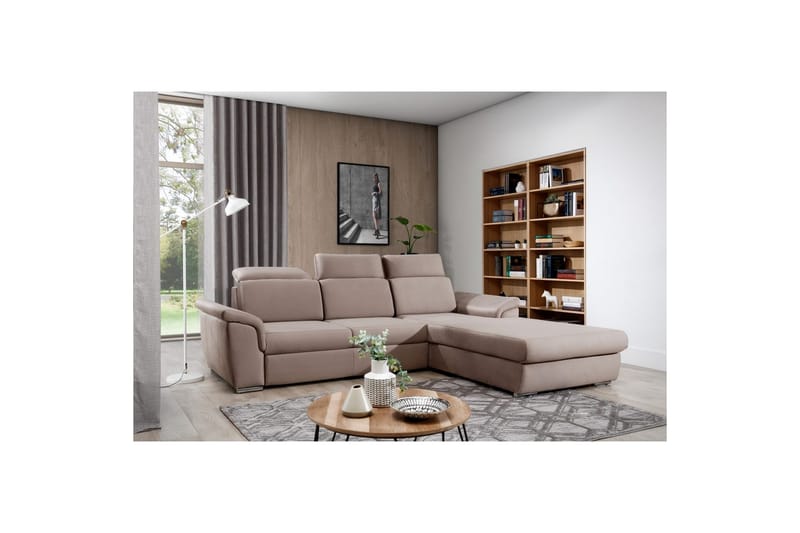 Kulmasohva Eltap Trevisco 272x216x100 cm - Solar 16, Beige, Oikea - Huonekalut - Sohva - Vuodesohva