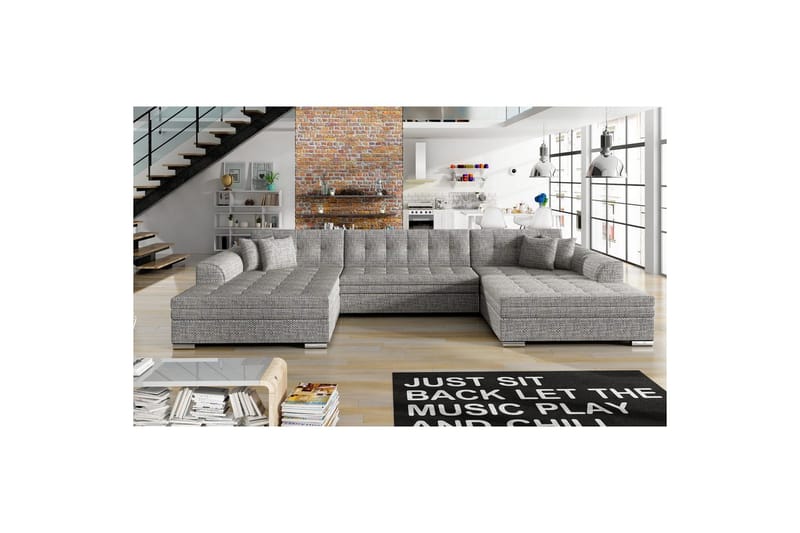Kulmasohva Eltap Vento 359x165x78 cm - Berlin 01, Harmaa, Symmetrinen - Huonekalut - Sohva - Vuodesohva