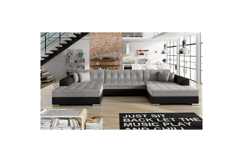 Kulmasohva Eltap Vento 359x165x78 cm - Berlin 01, Soft 11, Harmaa, Symmetrinen - Huonekalut - Sohva - Vuodesohva