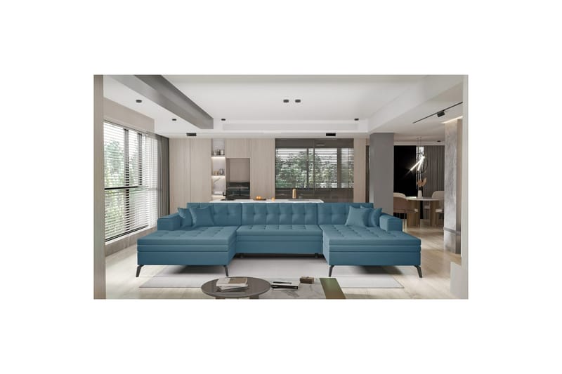 Kulmasohva Eltap Vertizo 350x170x93 cm - Savoi 38, Sininen, Symmetrinen - Huonekalut - Sohva - Vuodesohva